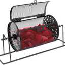 7.09" x 4.72" Small Raffle Drum Upgraded Ticket Spinner Holds 600 Tickets Raffle Wheel Spinner with Stand Drum Cage for Games Events(Black)