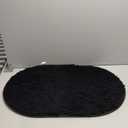 Oval Chenille Bathroom Rug, Ultra Soft Microfiber Shaggy Bath Mat, Machine Washable Thick Fluffy Carpet Rug, Non-Slip Water Absorbent Shower Mat for Bathroom, Shower (Black,20''32'')