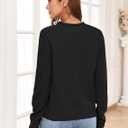 ZAFUL Women's Mock Neck Sweater Long Sleeve Ribbed Knit Basic Cropped Pullover Sweater (Black, L)