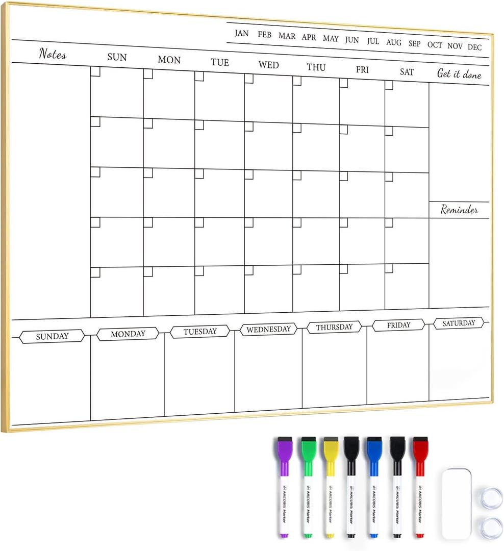 ARCOBIS Monthly & Weekly Calendar Whiteboard for Wall