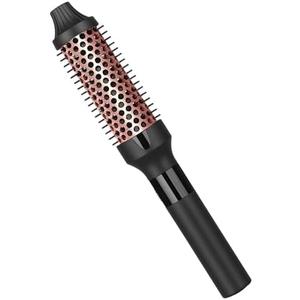 Hopopower  Curling Iron Brush Ceramic Double PTC Heated Round Hair Curling Comb, Tourmaline Ionic Hot Hair Curler Thermal Brush Blowout Dual Voltage for Traveling (1.25inch)