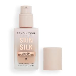 Revolution Beauty London, Skin Silk Serum Foundation, Light to Medium Coverage, Lightweight & Radiant Finish, Contains Hyaluronic Acid, F8 Medium Skin Tones, 0.77 fl oz