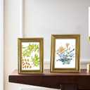 BESCRCL 5x7 Picture Frame Gold with Real Glass, Ornate Vintage 5 x 7 Photo Frames for Wall and Tabletop Display, Set of 4