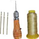 Swift Stitch Hand Sewing Awl Kit Leather Canvas Repair Saddles Coat Seat (Non-Waxed Beige Thread)