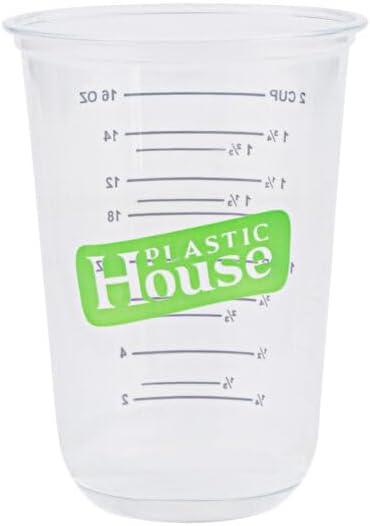 Blue Sky Clear Measuring Cups 16 oz 288 Count (24 Packs of 12) Disposable Drinkware, Large