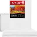 ESRICH Stretched Canvas for Painting 16x20 Inch, 6Pack Large Canvas for Painting, Primed Acid-Free Cotton Blank Canvases, Art Paint Canvases for Oil Paint,Watercolor,Acrylic Paint,Gouache and Tempera.