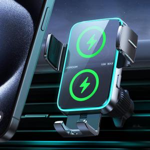 JOYROOM Wireless Car Charger MountDual Coil Car Phone Holder Charger with Auto Smart Clamping Alignment for iPhone 16 Pro Max 15 14 13 12 11 Pro Max, Samsung Flip, Galaxy S24/S24/S22/21Ultra