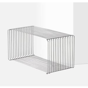 Stainless Steel Side Table,Wire Cube Storage Rack
Square Geometry Retro Linear Metal End Table,Book Stackable,Multi-Purpose Accent Table, Stainless Steel Coffee Table