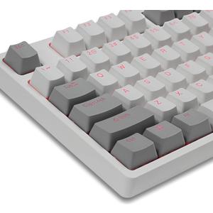 Happy Balls Keycaps Backlit PBT Cherry MX Keycap Set Doubleshot OEM Profile for US Layout 61 68 75 84 87 96 98 104 108 MX Switches Mechanical Keyboard (Gray White) (Gray and White)