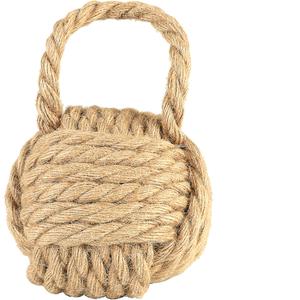 Creative Co-Op Nautical Rope Knot Decorative Cotton Door Stop, Natural (6.25" Round)