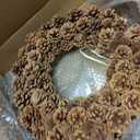 Huashen 18 Inch Fall Wreath for Front Door Full Artificial Pinecone Wreath