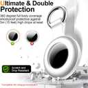 4Pack,for Apple Airtag Holder Case with Keychain,IPX8 Waterproof,Shockproof GPS Air Tag Tracker Cover [Anti-Scratch] [PC+Silicone] for Item Finders Case for Pets,Kids,Luggages-White+White+Black+Black