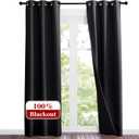 NICETOWN High-End Thermal Kitchen Curtains, Full Blackout Curtains 84 Inches Long for Dining Room, Soundproof Window Treatment Drapes for Hall Room, Black, 37" Wide Per Panel, Set of 2 Panels (37"W x 84"L (Pack of 2))