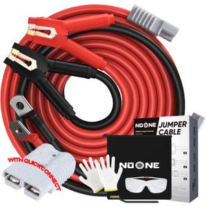 NOONE Booster Jumper Cables Heavy Duty 2/0 Gauge 30 FT 1500 AMP with Quick Connect Plugs for Truck SUV Car with up to 8-Liter Gasoline