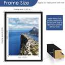 PEALSN 18x24 Poster Frame Set of 6, Display Pictures 16 x 20 with Mat or 18 x 24 without Mat for Wall Mounting Display, poster frames 18 x 24 for Wall Decor, Black