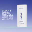 Native Deodorant Contains Naturally Derived Ingredients, 72 Hour Odor Control, Deodorant for Women and Men, Aluminum Free, Unscented 2.65oz