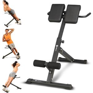 Lifepro SculptTrainer Roman Chair  Hyperextension Bench for Strength Training  Adjustable Back Extension Machine, Ab Bench & Foldable Sit-Up Bench for Athletes, Core Work & Home Gym Workouts (SculptTrainer Lite  Black)