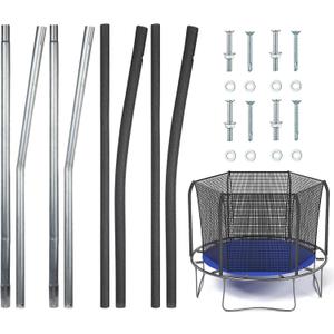 Blulu Trampolines Single Enclosure Pole Set Trampoline Replacement Parts Upper and Lower Enclosure Kit Net Poles with Foam Sleeve