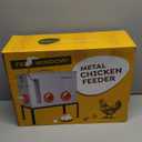 Metal Chicken Feeder 40lb, No Waste Automatic Chicken Feeder with Window, Galvanized Large Capacity Poultry Equipment, Rodent Proof, Rat Proof, Weatherproof Silo, Outdoor Coop, Comederos para Gallinas