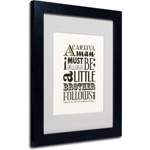 Trademark Fine Art Little Brother IV Matted Artwork by Megan ROMO with Black Frame, 11 by 14-Inch