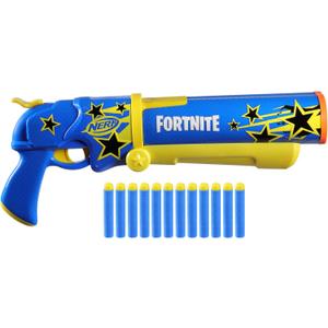 Nerf Fortnite Half Tone Hero Blaster, Bonus Code to Unlock Half Tone Hero Wrap in The Game, Break Open Loading, 12 Nerf Elite Darts, Fortnite Gifts
