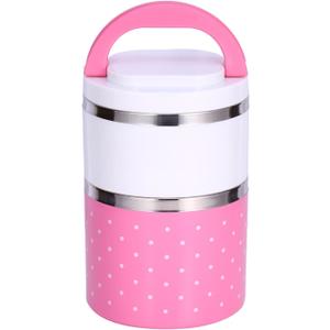 Acouto lunch containers for hot food, 2 Layer Stainless Steel Lids, Stainless Steel Insulation Thermo Thermal Lunch Box Food Container Hot