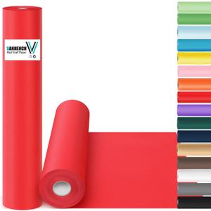 Vanhench Red Wrapping Paper Roll 17.5" x 760" (63') for Women Men Kids Girls, Solid Color Art Kraft Craft for Christmas, Wedding, Birthday, Mothers Day Gifts, Bouquet Flower Poster Bulletin Board