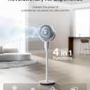 PELONIS Pedestal Fan, Air Circulator, Ultra OmniFlow (135+90Auto Oscillation), Quiet Floor Fan with 3 Speeds, Remote, 7H Timer, Memory Function, Adjustable Height, Standing Fan for Bedroom, 42-inch