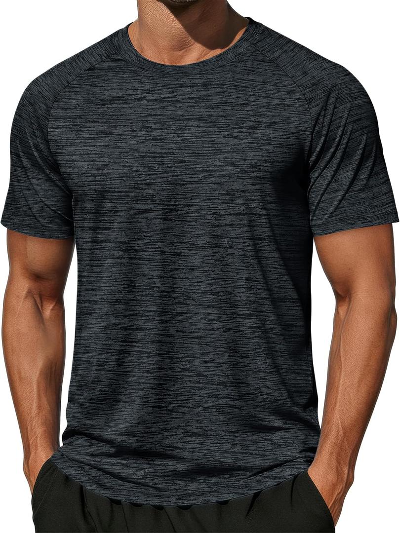MAGCOMSEN Men's Shirts Short Sleeve Moisture Wicking Athletic Workout Running T-Shirts Cooling Soft Dry Fit Tshirts Black XL