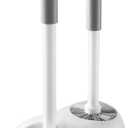 Eyliden Toilet Plunger and Brush, 2 in 1 Toilet Bowl Brush Plunger Set with Holder, Bathroom Cleaning Tools Combo with Caddy Stand (White)