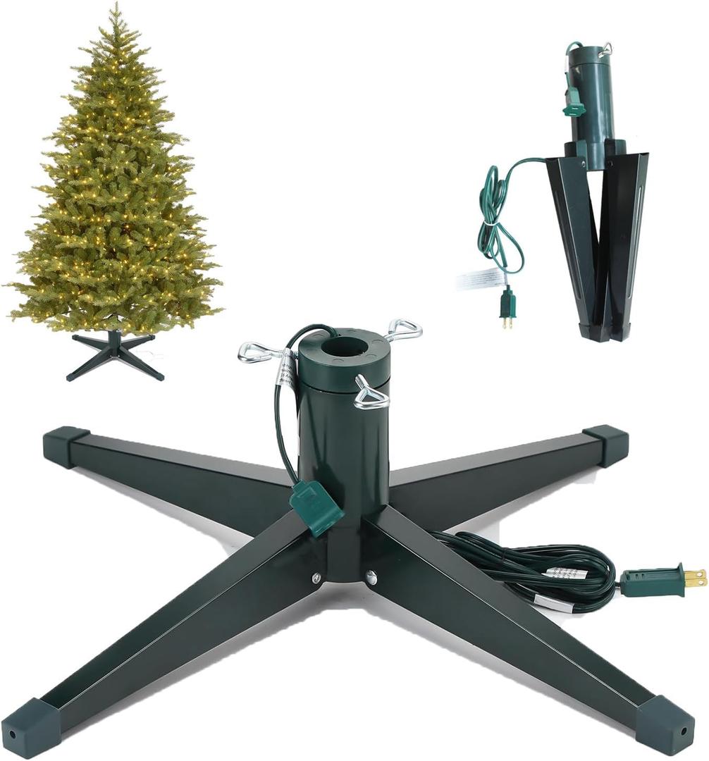 360-Degree Rotating Christmas Tree Stand Iron Feet Can Be Folded to Support 7.5 Feet, 100 Pound Artificial Christmas Tree Suitable for Christmas Tree Support