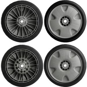 9" Replacement Lawn Mower Wheel Kit (2X Front Drive Wheels 44710-VH7-010ZA + 2X Rear Wheels 42710-VH7-010Z) for Honda HRR216 HRX217 Mower