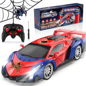 Growsland Remote Control Car for Kids, RC Cars for Boys Kids 1:18 Electric Vehicle Toy Car Hobby Racing Car Toys with Lights & Controller, Birthday Gift for 3 4 5 6 7 8 9 Year Old Boys Girls (Red)