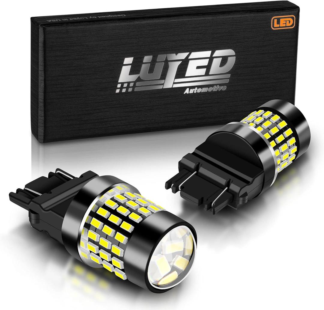 LUYED 3157 LED Bulb Reverse Light Bulbs, 1800 Lumens 4157 3156 Super Bright for Tail Brake Lights Backup Lights Turn Signal Lights, 2 Pack