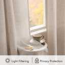 MIULEE Faux Linen Curtains 54 Inch Length 2 Panels Natural Semi Sheer Curtain with Back Tab Rod Pocket, Light Filtering Window Privacy Burlap Drapes for Living Room Bedroom 42W x 54L Linen