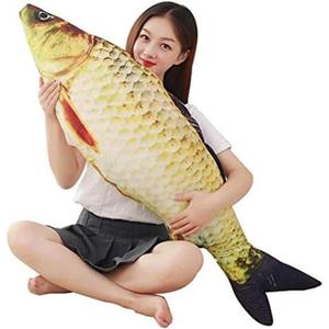 JULAN 3D Giant Soft Fish Cushion Pillow Carp Plush Pillow Stuffed Toy Throw Pillow for Home Decoration Gift Kids Pillow Stuffed Animal Toy (31inch/ 77cm)