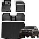 SANBAN-AXE Floor Mats & Trunk Mat for 2021-2024 2025 Ford Bronco Sport Only Fit Sport Version(Non Hybrid) TPE All Weather Protection 2 Rows Car Floor Liners with Cargo Liners Accessories