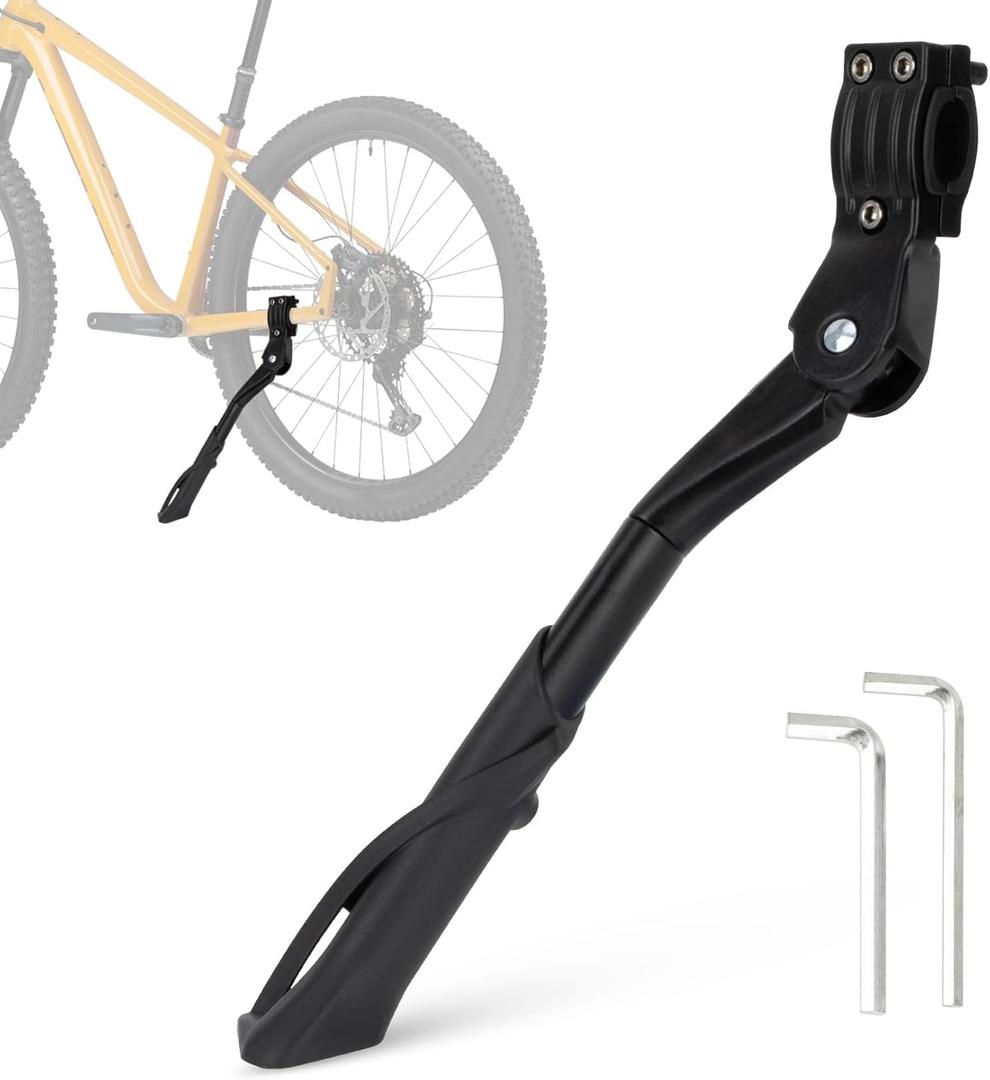 E Bike Kickstand for Adult Bikes, PSLER Adjustable Ebike Kickstand Heavy Duty Antislip Bike Kick Stand for 24"-29" Electric Bike Road Bike Adult Bikes Mountain Bike