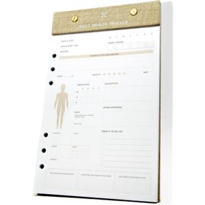 CanPlan Daily Health Tracker Notepad, Medical Health Tracker for Any Health Condition, Pain Tracker, Health Planner, A5 size, Tear-off sheets, Undated Notepad Organizer