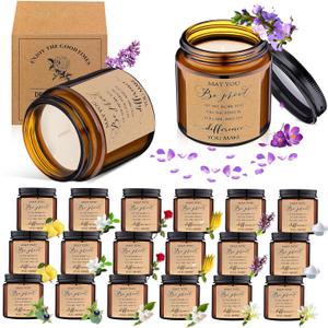 MTLEE 20 Pcs Thank You Gifts Candles 3.5 oz Employee Appreciation Inspirational Scented Soy Wax Candle Thank You Gift Christmas Gifts for Coworker Women Volunteer Teacher(Classic,Brown)