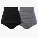 COCOPEAR Women's Ruched High Waisted Bikini Bottom Retro Vintage Swim Short Tankinis, 3 XL