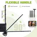 Collapsible Foldable Wagon Cart with Wheels - 360LBS Folding Utility Wagon Cart with Brakes, Lightweight Portable All-Terrain Wagons for Groceries Garden Beach Shopping Camping, 2 Cup Holders/Black