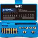 Orion Motor Tech 15 Piece Metric Thread Chaser Set, Master Thread Repair Kit Includes 7 Taps 7 Dies 1 Thread File, Universal Rethreading Kit Thread Restorer Tool Set in M6 M8 M10 M12 Sizes