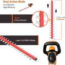 GARCARE 24-Inch Electric Hedge Trimmer - Corded with 4.8A Motor, 180 Rotating Handle for Extended Landscaping & Yard Work
