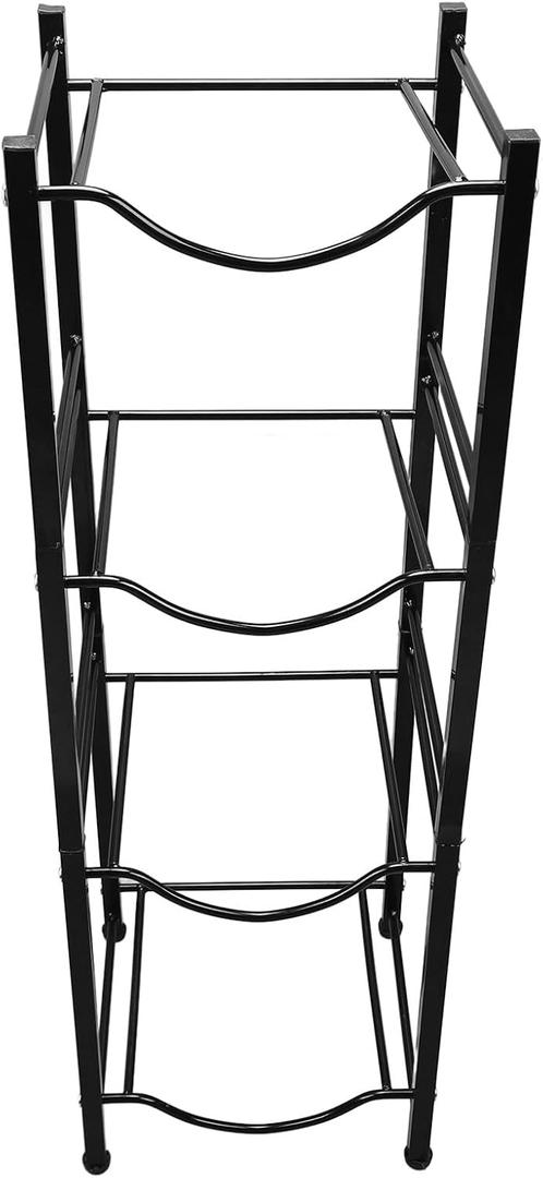 4 Tier Space Saving Carbon Steel Water Cooler Jug Holder, Suitable for Different Sizes of Bottles, Adjustable Feet Multifunctional Shelf Holder Stand