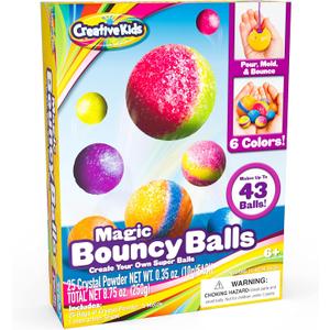 Creative Kids Magic Bouncy Balls - DIY STEM Toys - Science Kit for Kids - 25 Multicolor Bags & 5 Molds Makes Up to 43 Balls