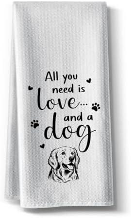 Hcaredee Funny Dog Lover Themed Kitchen Towels,16 x 24Inch Dishcloth,Microfiber Bar Drying Hand Cloth Absorbent Tea Towel,Ideal Gifts for Doggy Owner Mom Hostess Women New Home Housewarming Pack Of 3