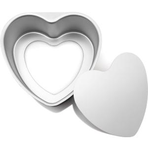 Aluminum Heart Shaped Cake Pans, 8 Inch Nonstick Baking Pan with Removable Bottom Cake Mold for Valentine's Day Wedding Birthday Anniversary, 1pc