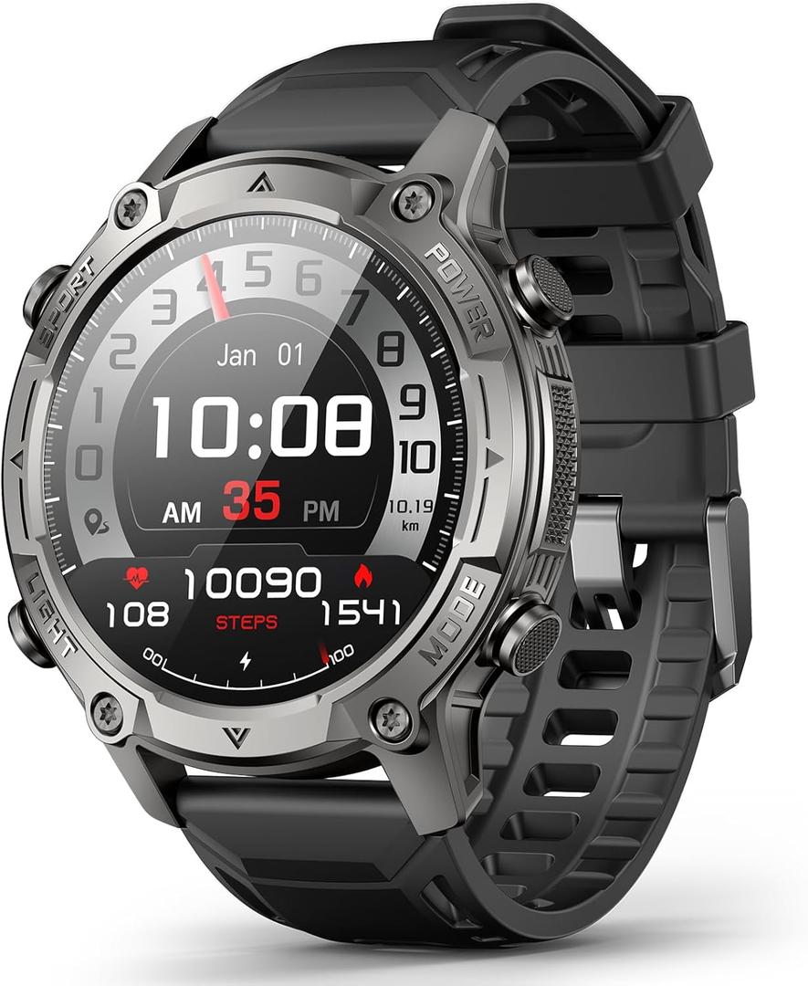 2026 AI Smart Watch with Standalone GPS & Offline Maps, 5ATM Waterproof, 1.43" AMOLED, 21-Day Battery, 178 Sports Modes, Compass, Heart Rate/SpO2/Stress/Sleep Monitor, for Android iOS Men Women Black