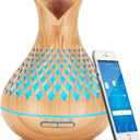 Smart WiFi Essential Oil Diffuser, 500ml Aromatherapy Diffuser Humidifier for Large Room, Works with App & Alexa Google Home Voice Control, 7 LED, Create Schedules and 4 Timer, Auto Off, Light Wood